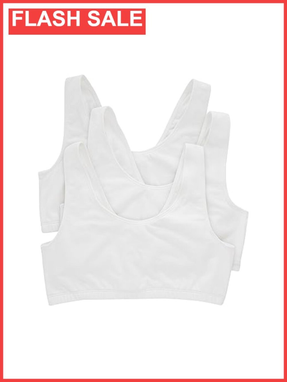 Hanes Womens 3-Pack Cotton Scoopneck Bralette Low-Impact Wireless Bra